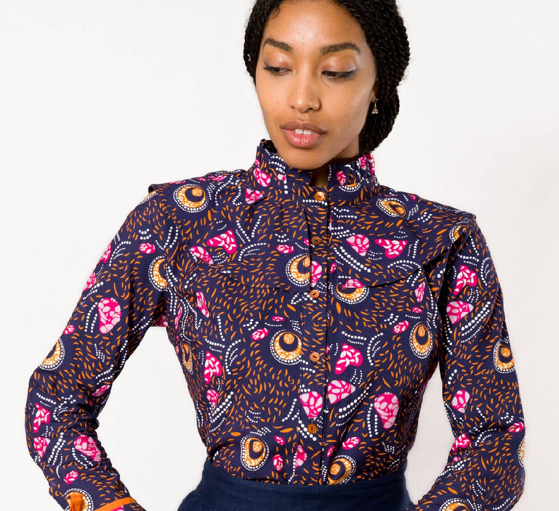 Coton Bio Chemise à volants Jungle Love