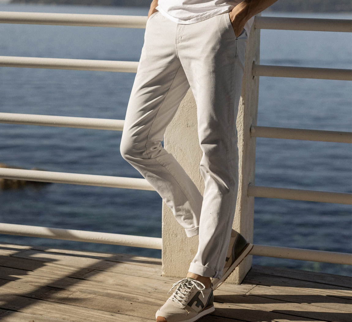 pantalon homme en coton bio et recyclé Chino en coton recyclé