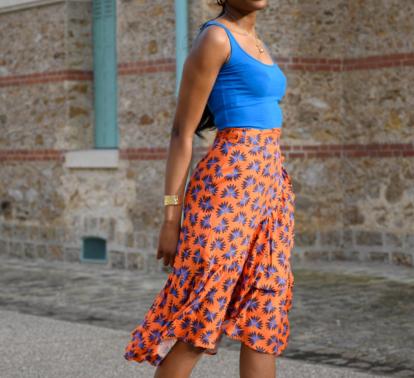 Jupe Orange Fleurie 