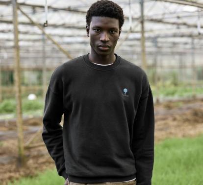 Sweat Col Oversize Rond Noir